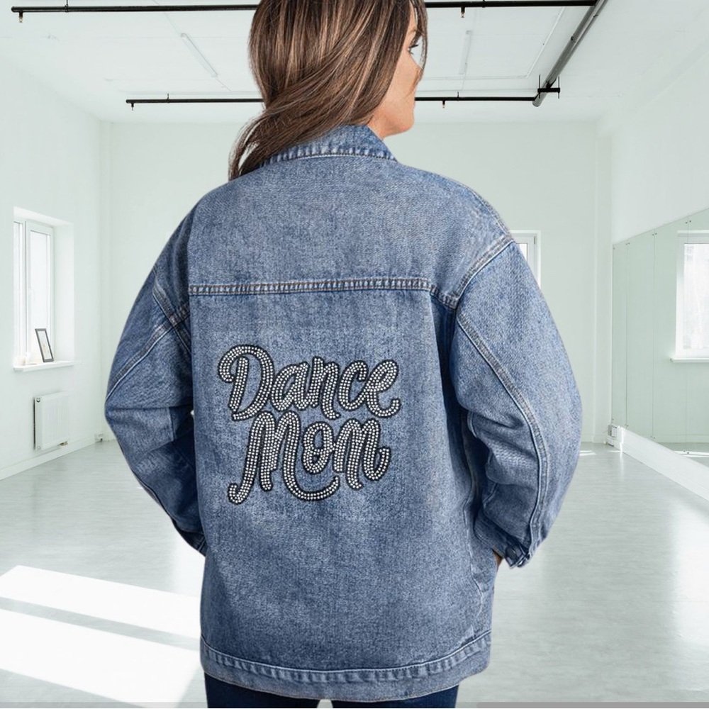 Dance Mom Denim Jacket, Dance Mama Jean Jacket, Custom Denim Dance Comps NEW